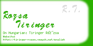 rozsa tiringer business card